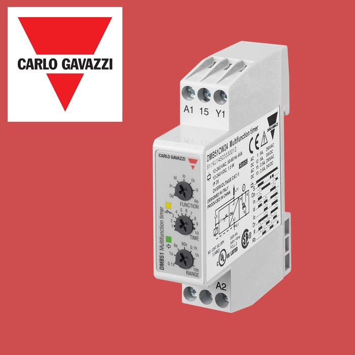 NOWE Przekaźniki czasowe CARLO GAVAZZI DMB51CM24, SPDT, DIN