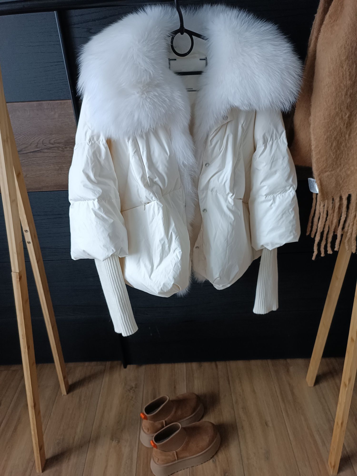 Kurtka puchowa 38 M futro naturalne miss fofo Biagi Bruce zara lis