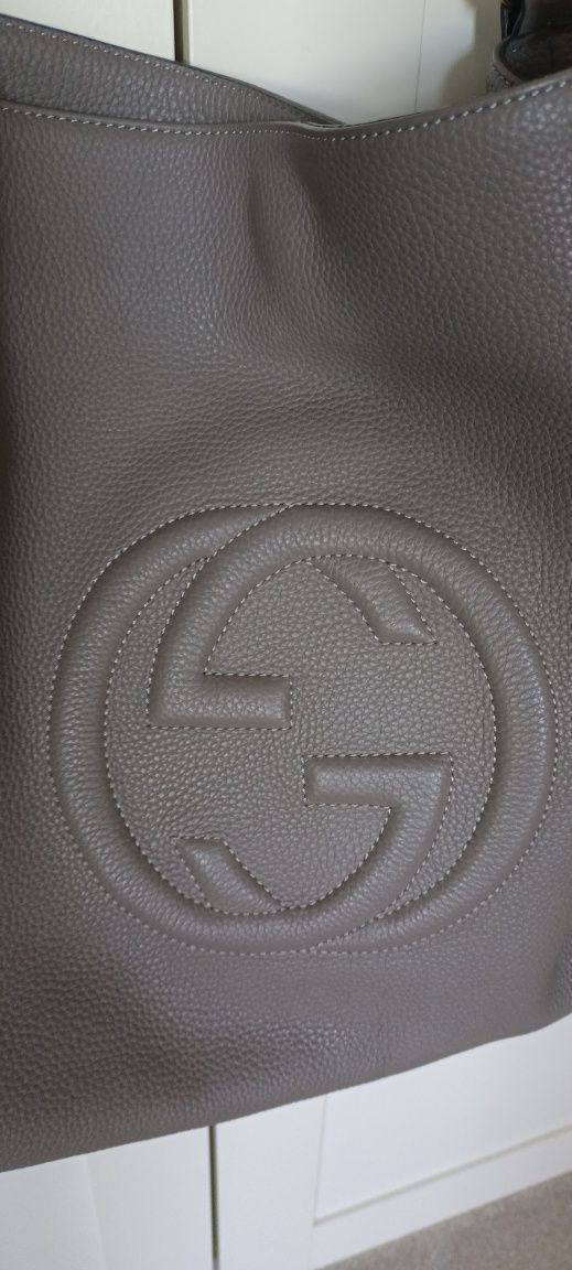 Duża torba kolor taube shopper gucci