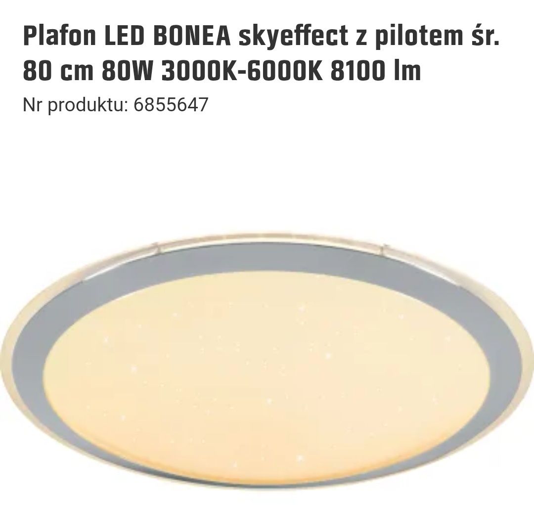 Duży plafon led skyeffect 80cm z pilotem
