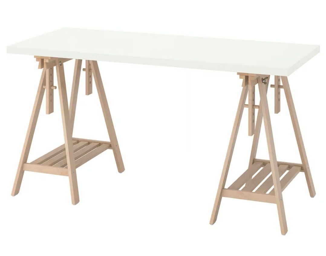 Białe biurko kreślarskie z Ikea używane