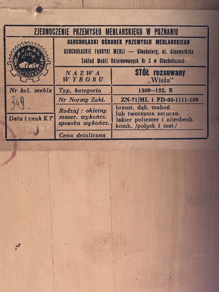 Sekretarzyk prl unikat biurko rozsuwane wisła