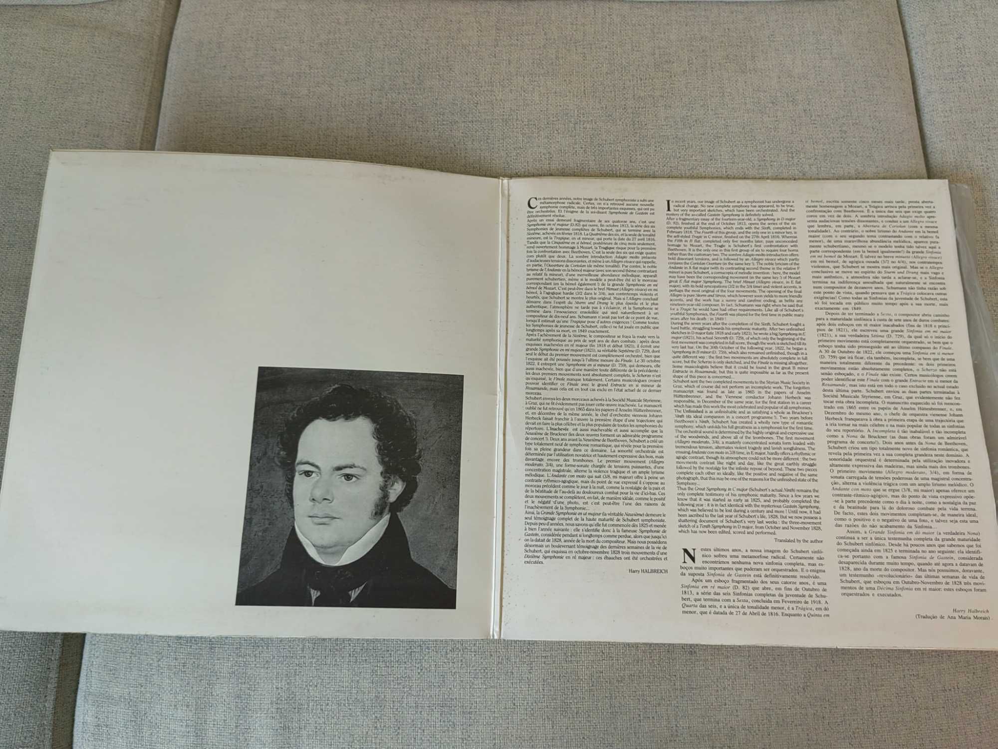 Vinil LP de Schubert "Sinfonia n.8 e n.4"