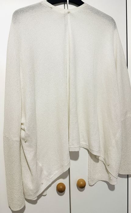 Orsay kremowa dzianinowa narzutka z perełkami