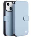 QIALINO Eleganckie Skórzane Etui do iPhone 13 Mini niebieskie