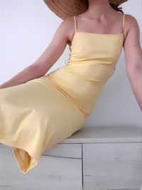 Sukienka dopasowana żółta ASOS elastyczna