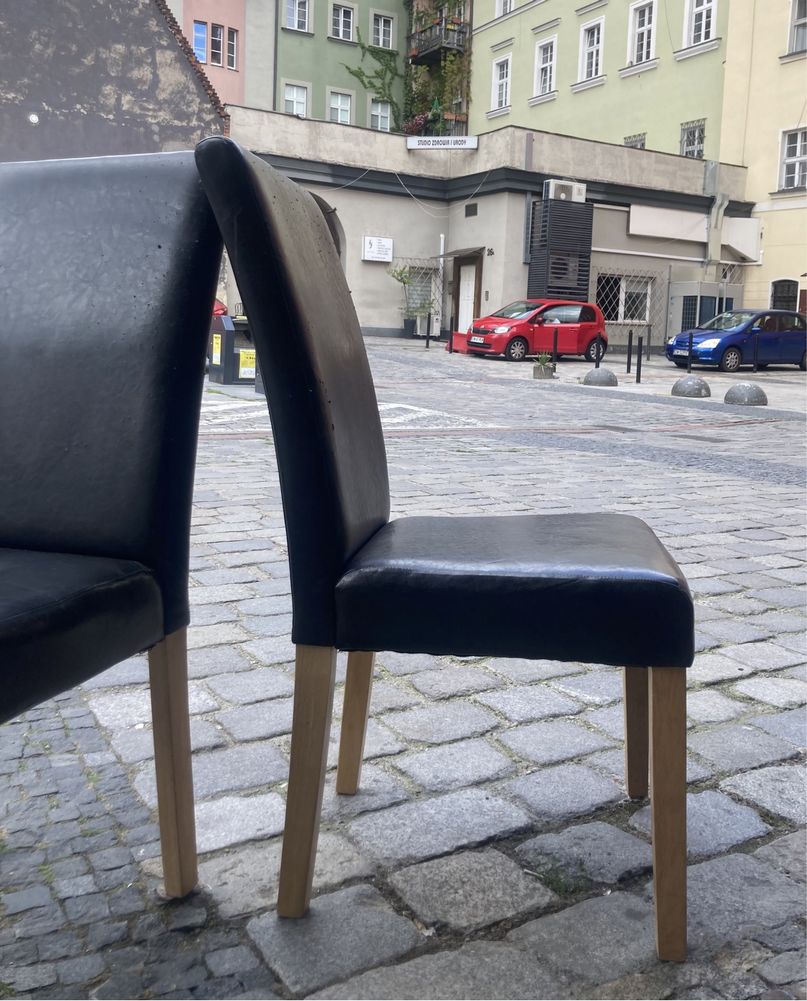 Zestaw dwóch krzeseł krzesła ekoskóra