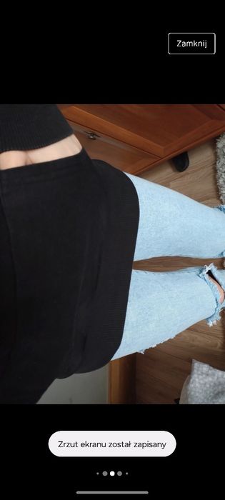 NOWA bluza czarna fioletowa z kapturem i zamkiem