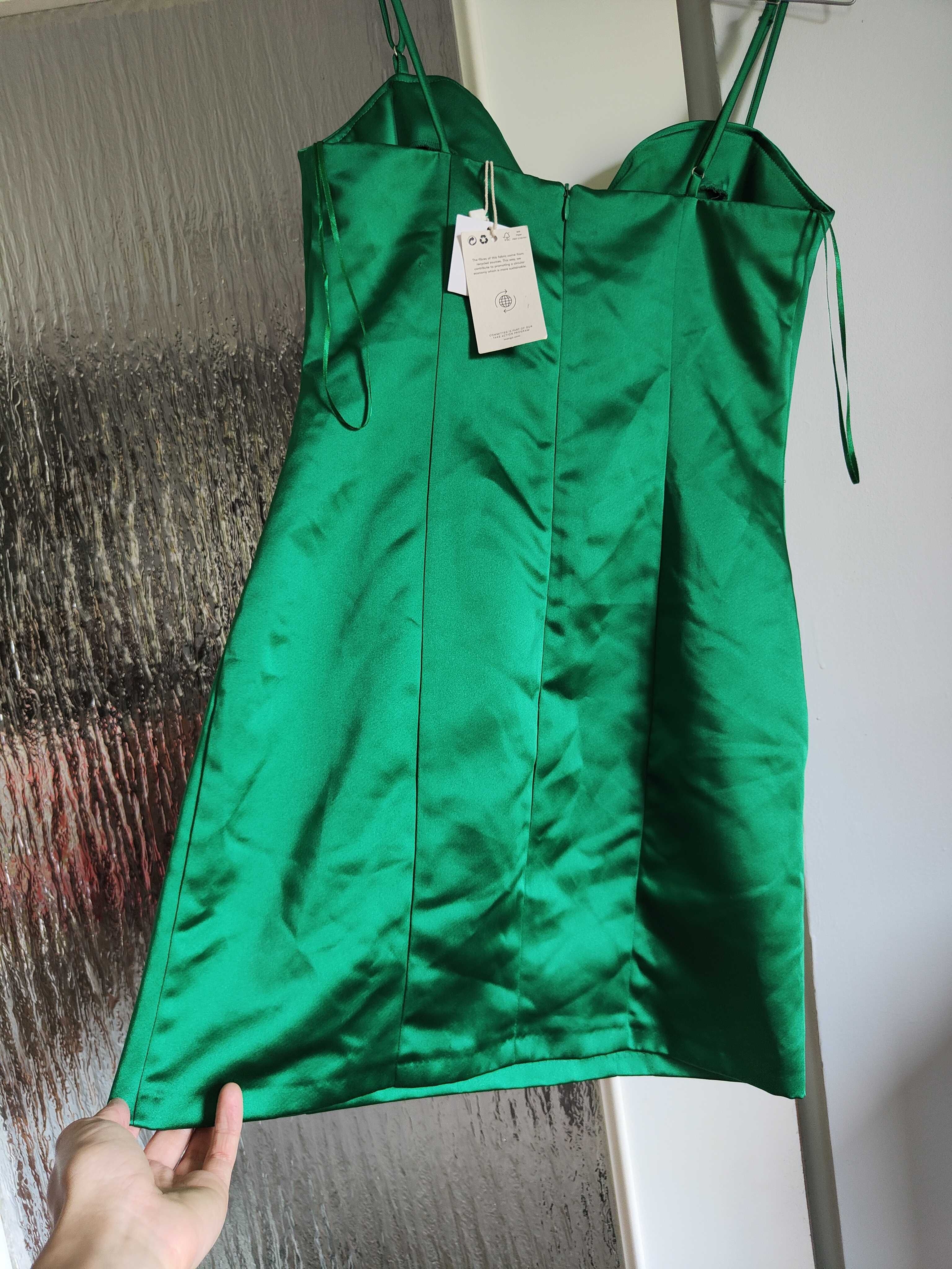 Elegancka sukienka butelkowa zieleń S nowa