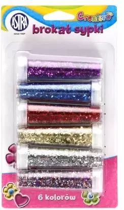 Brokat sypki, 6 kolorów. Astra