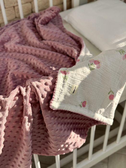 Теплий Плюшевий мусліновий пледик