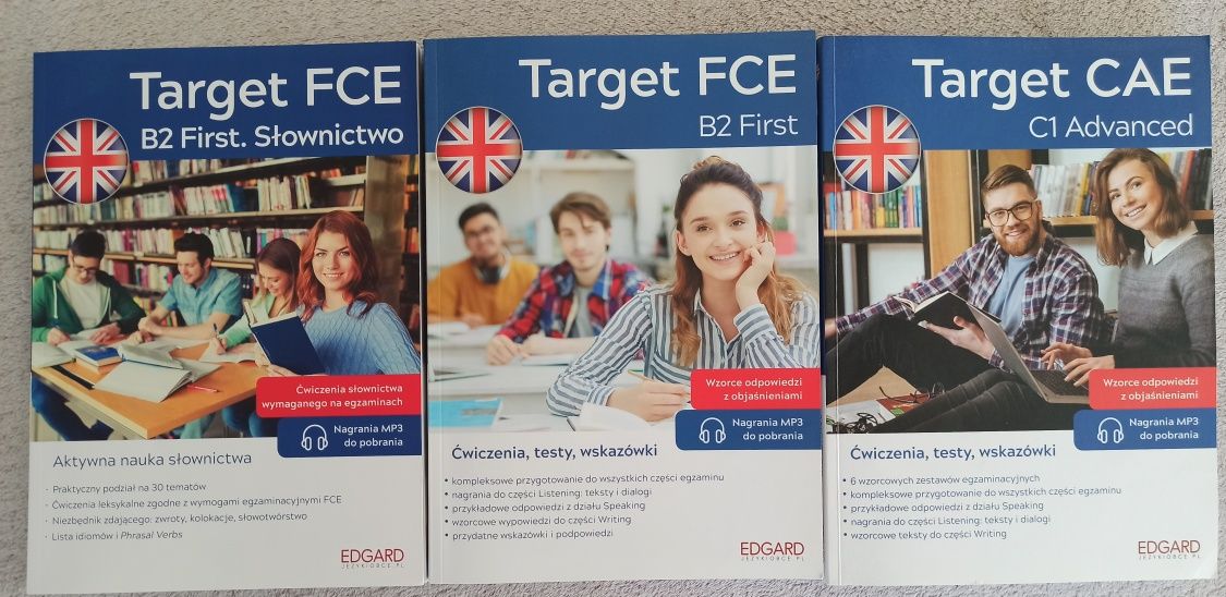 Podręczniki ćwiczenia książki do nauki angielskiego FCE CAE B2 C1