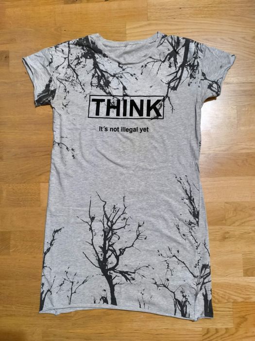 Szara koszulka t-shirt Koszula nocna Bawełna r.38/40/M