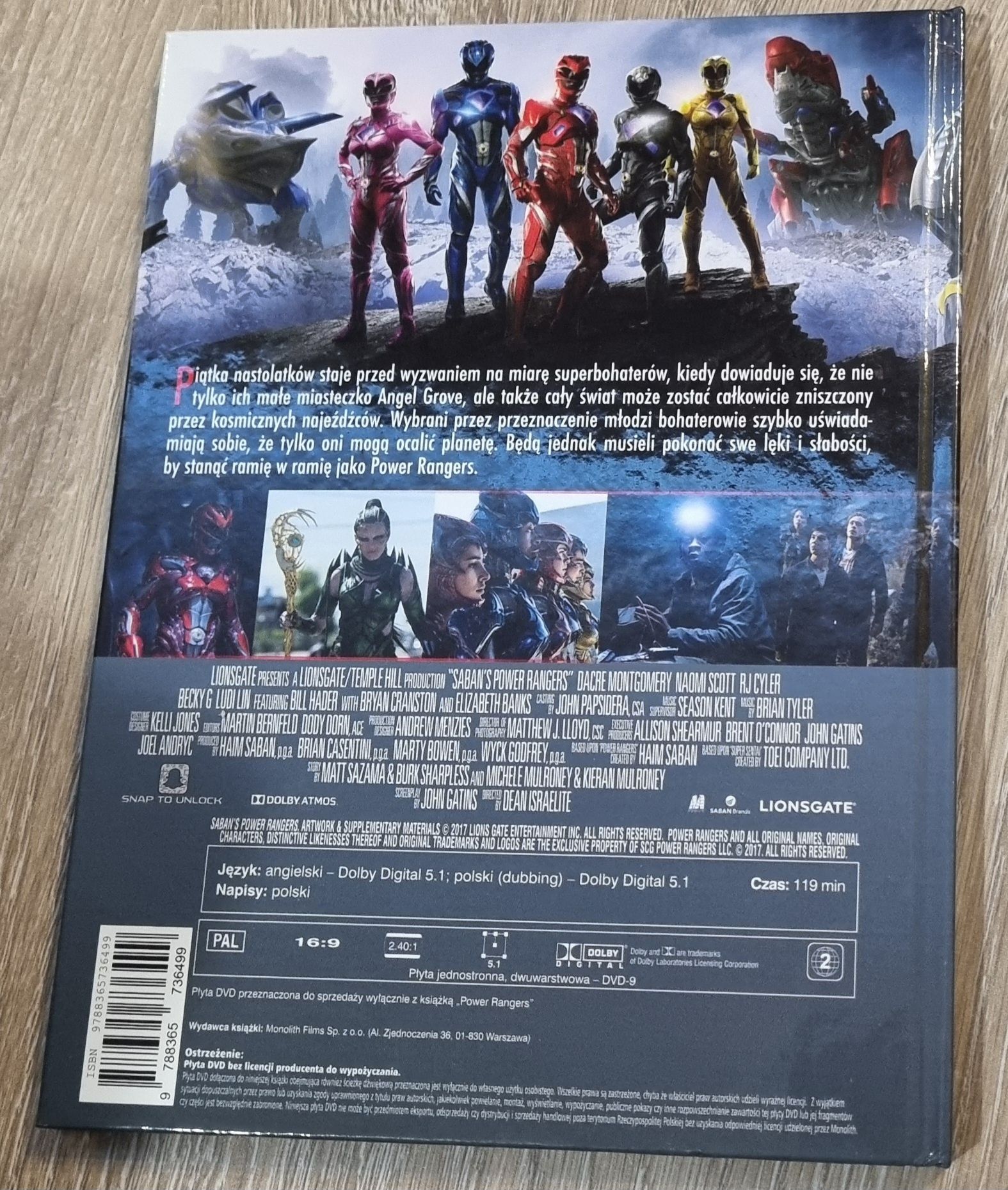 Film DVD. Power Randers. Nowy. Wydanie ksiazkowe. Język angielski, pol