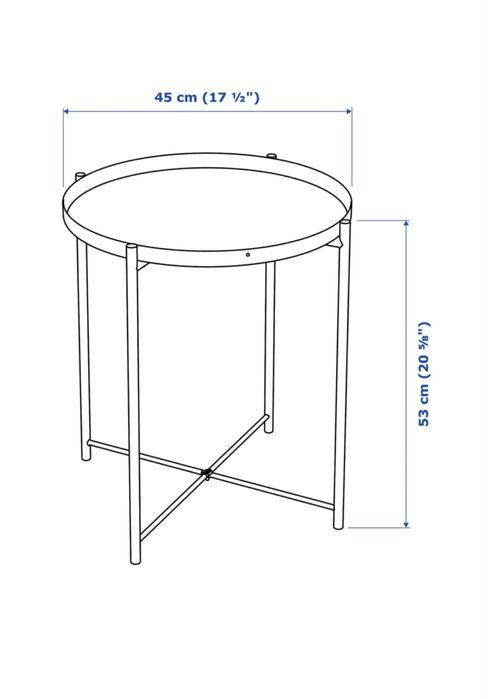 2 x Gladom mesa apoio