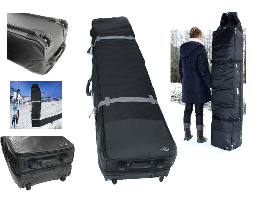 Torba pokrowiec 4 pary narty 2xdeska snowboard XXL NA KÓŁKACH