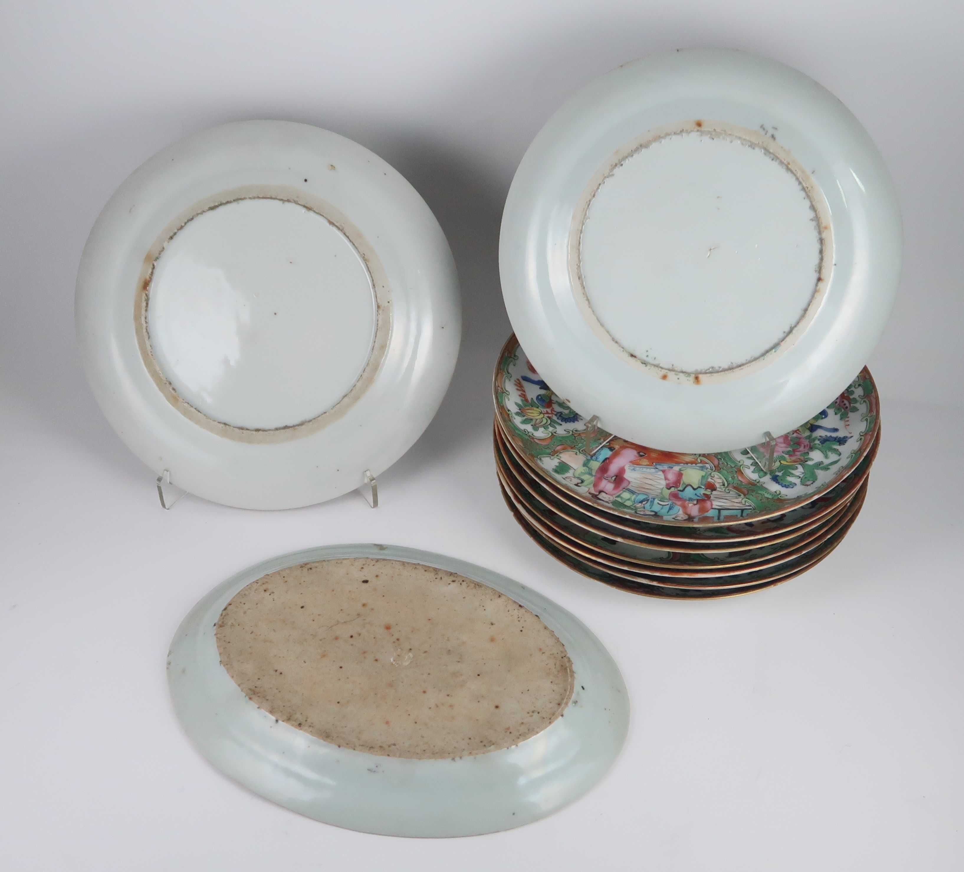 Pratos e travessa, Porcelana da China Séc. XIX, CADA