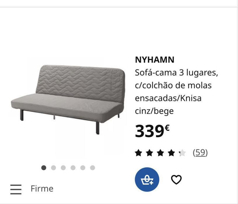 Sofá-cama Ikea Nyhamn com colchão