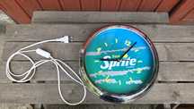 Zegar ścienny Sprite, zegar dekoracyjny, podświetlany, reklamowy, neon