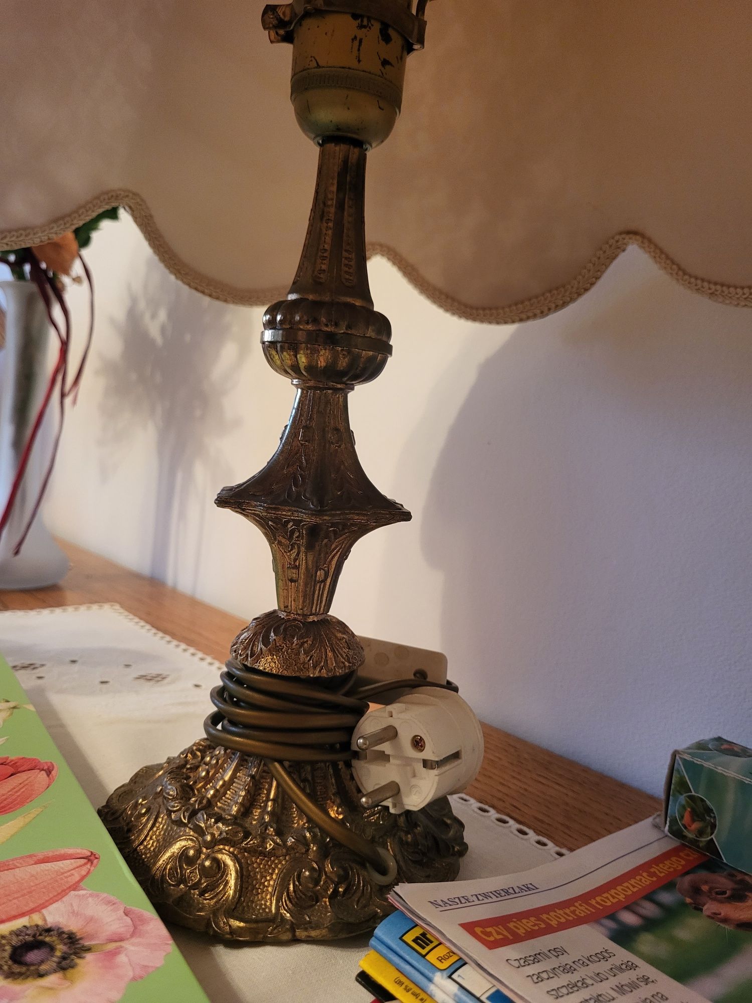 Lampki zestaw 2 sztuki retro koronka satyna