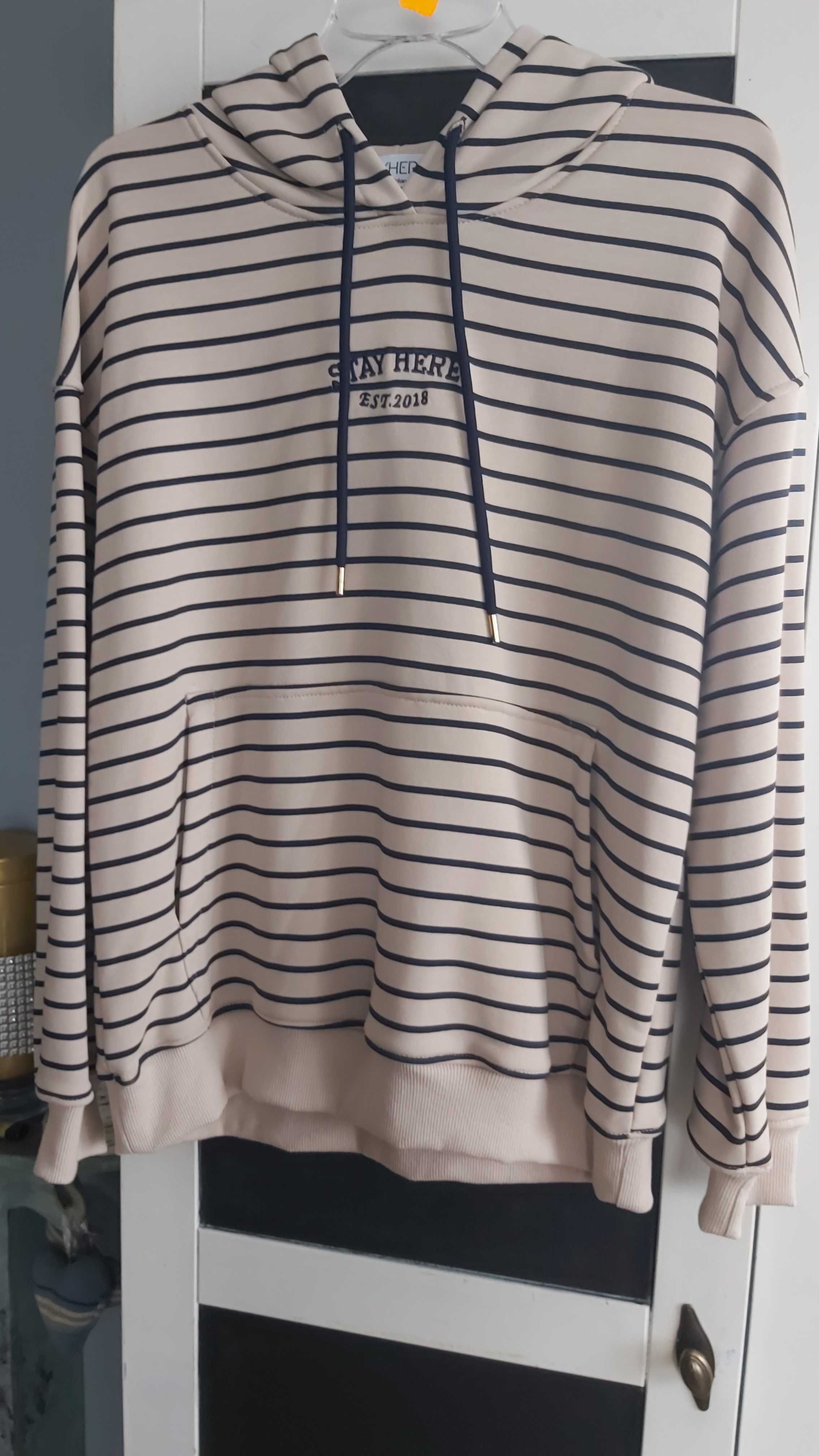 Bluza dresowa paski kaptur