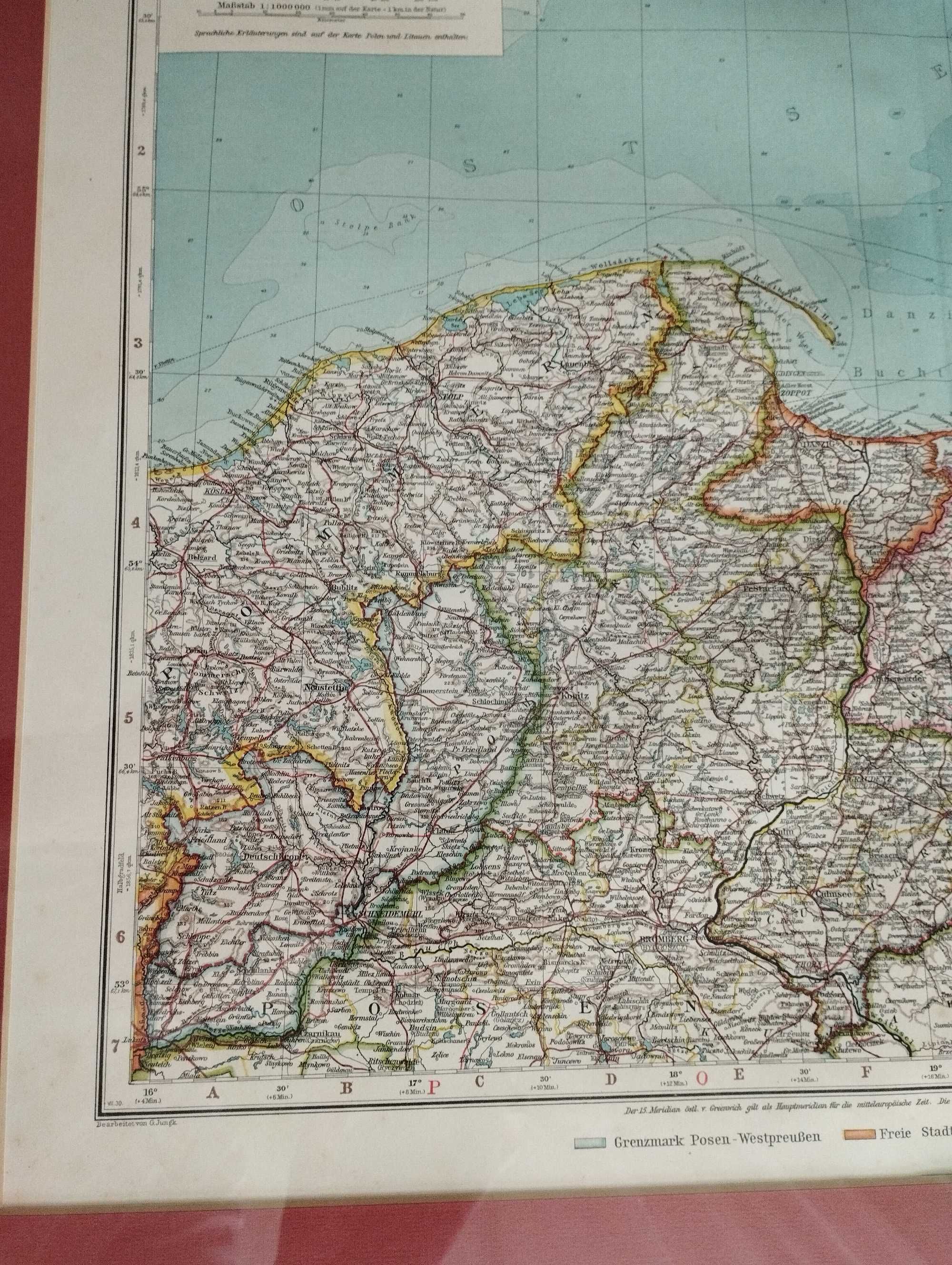 Stylowa, historyczna mapa.
