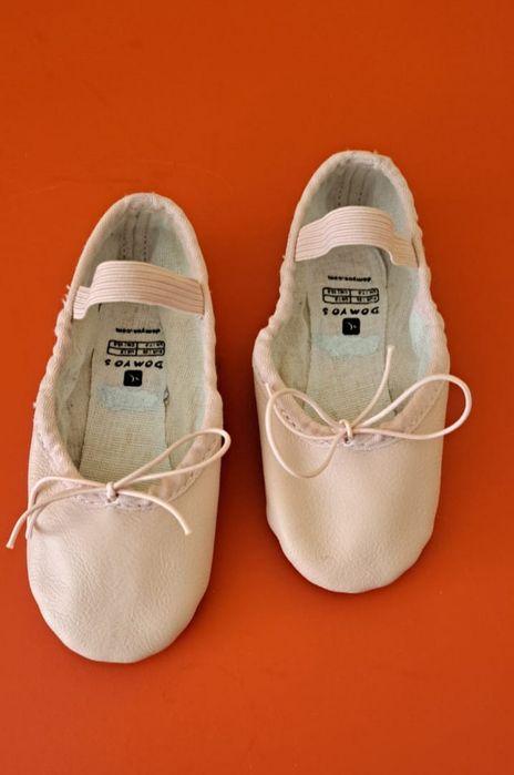 Calçado Ballet Meia-ponta em Couro Sola Inteira - tam. 25(15cm)