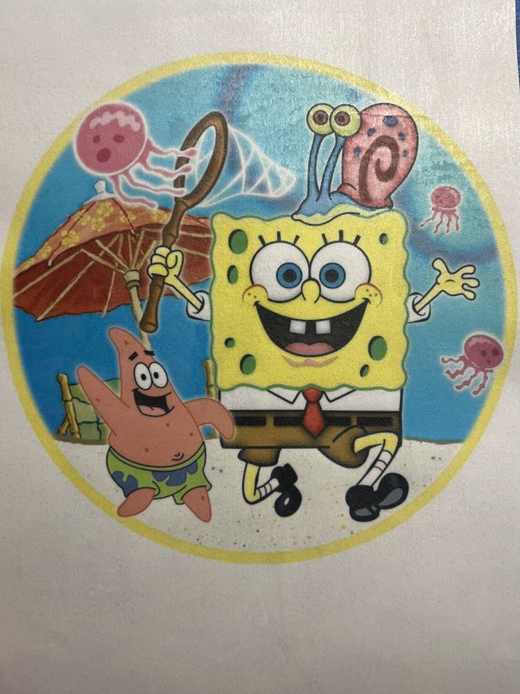 Opłatek na tort waflowy Sponge Bob Gubka bob