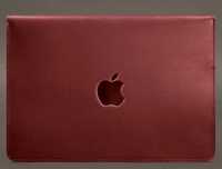Шкіряний чохол-конверт для MacBook 13 дюймов, бордовий, 33,5х23,5 см