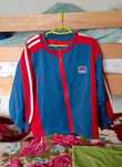 Oldschoolowa chłopięca Bluza Adidas granatowo-czerwona 116