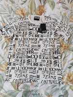 T-shirt bawełniany Versace, koszulka Versace Couture Jeans regular L