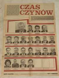 CZAS CZYNÓW Gazeta Plakatowa 1988r.Rakowski... - PRL !