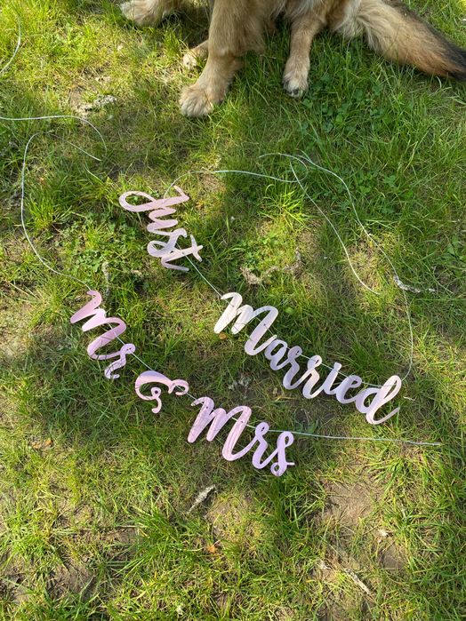 Napis Baner just married