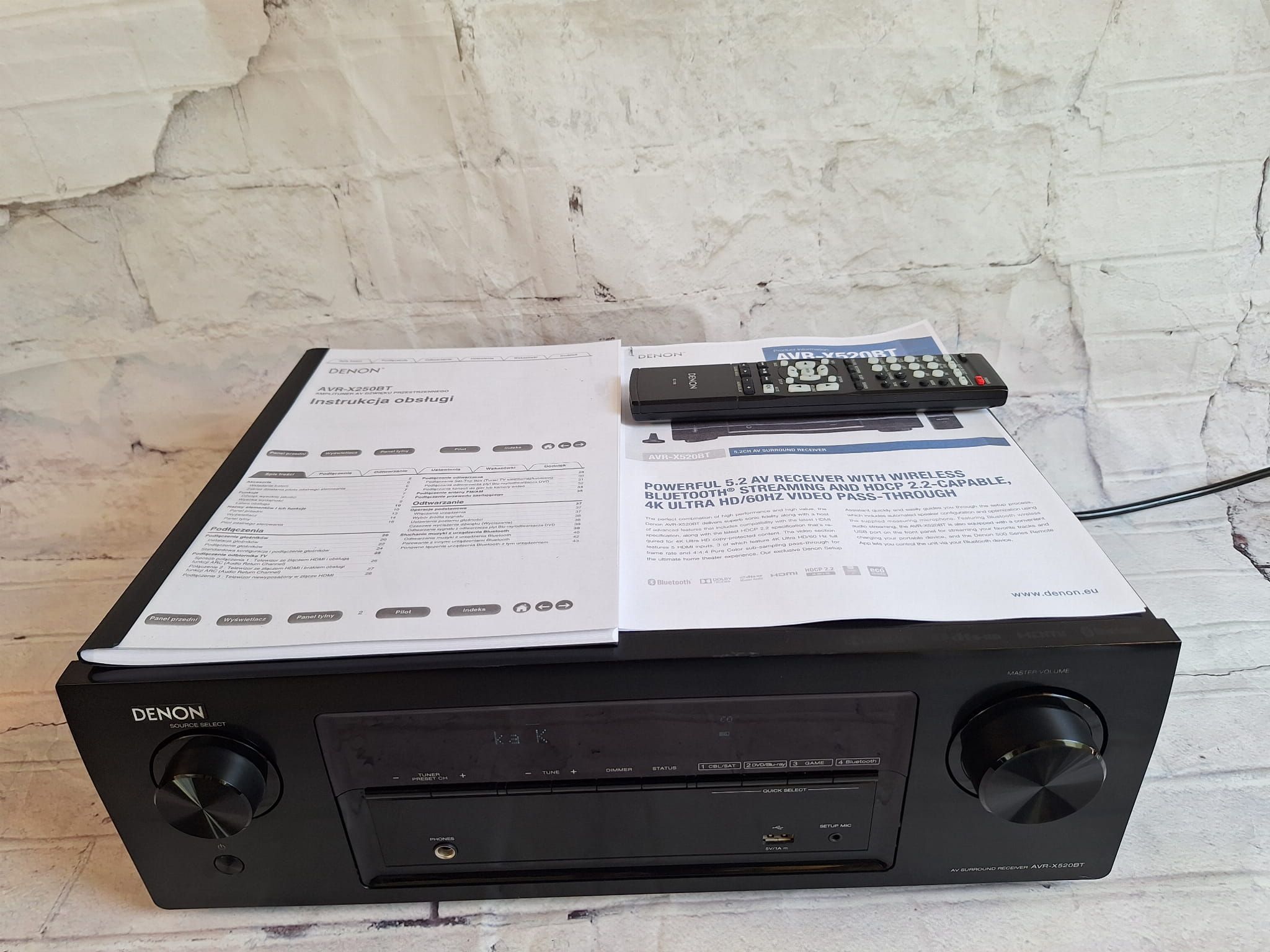 5.1 DENON AVR-X520BT 4k 60p Bluetooth optyk usb