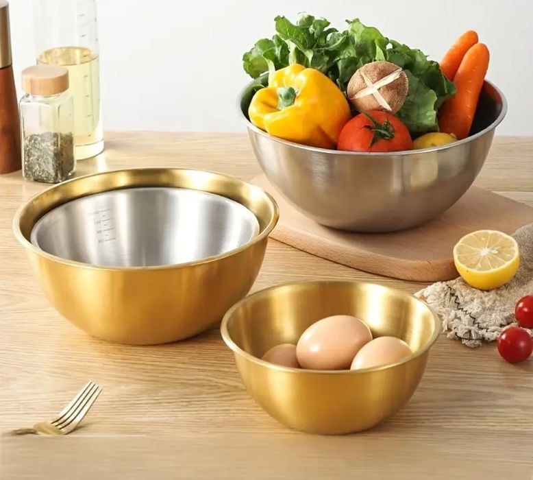 Набір мисок з нержавіючої сталі