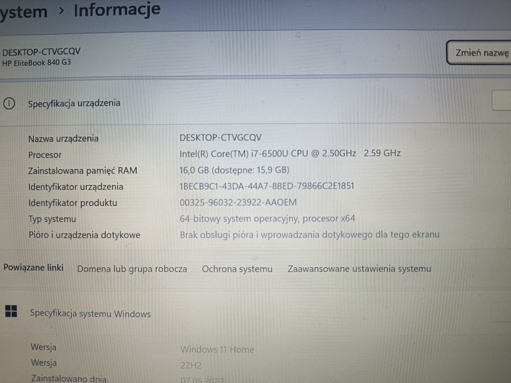 HP Elitebook 840 G3