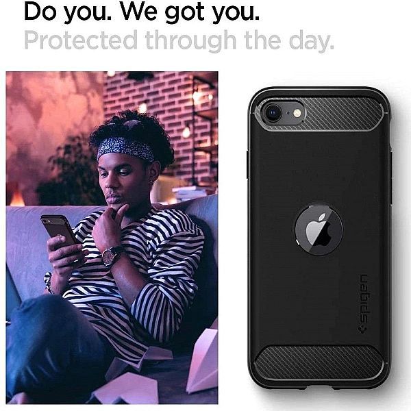 Etui Spigen Rugged Armor na iPhone Se 2020 / 2022 - czarne