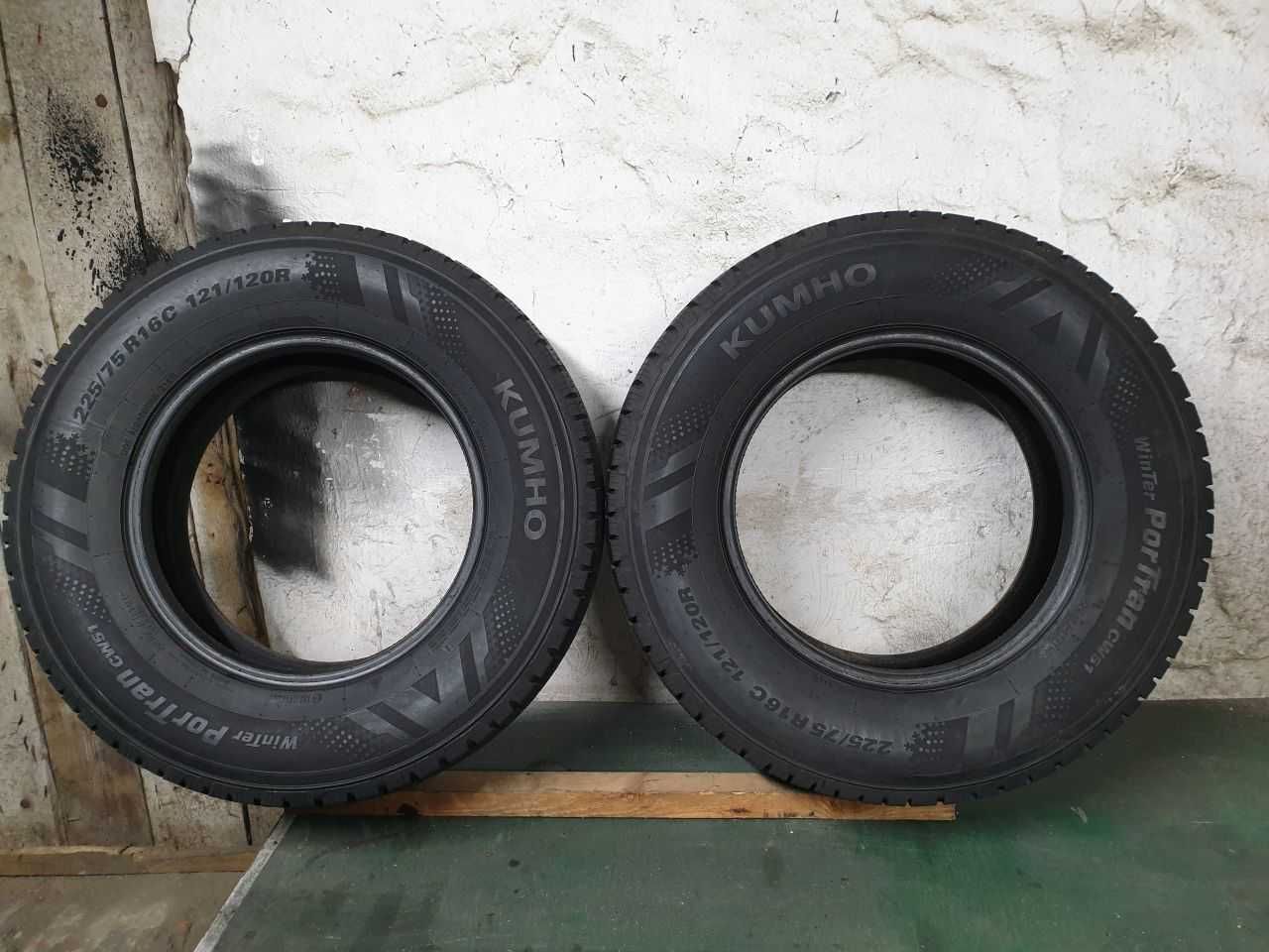 Dwie Opony zimowe 225/75R16C 6,4mm Kumho Winter PorTran CW51
