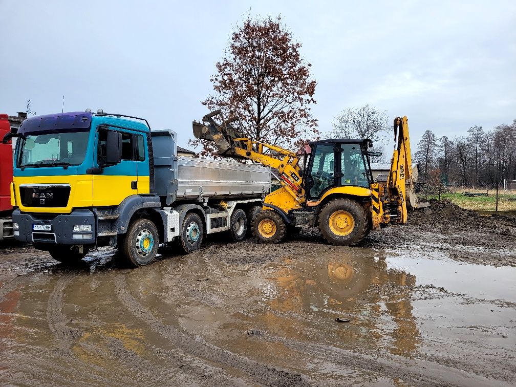 Uslugi koparko-ładowarką oraz transport i sprzedaż materiałów :kruszyw