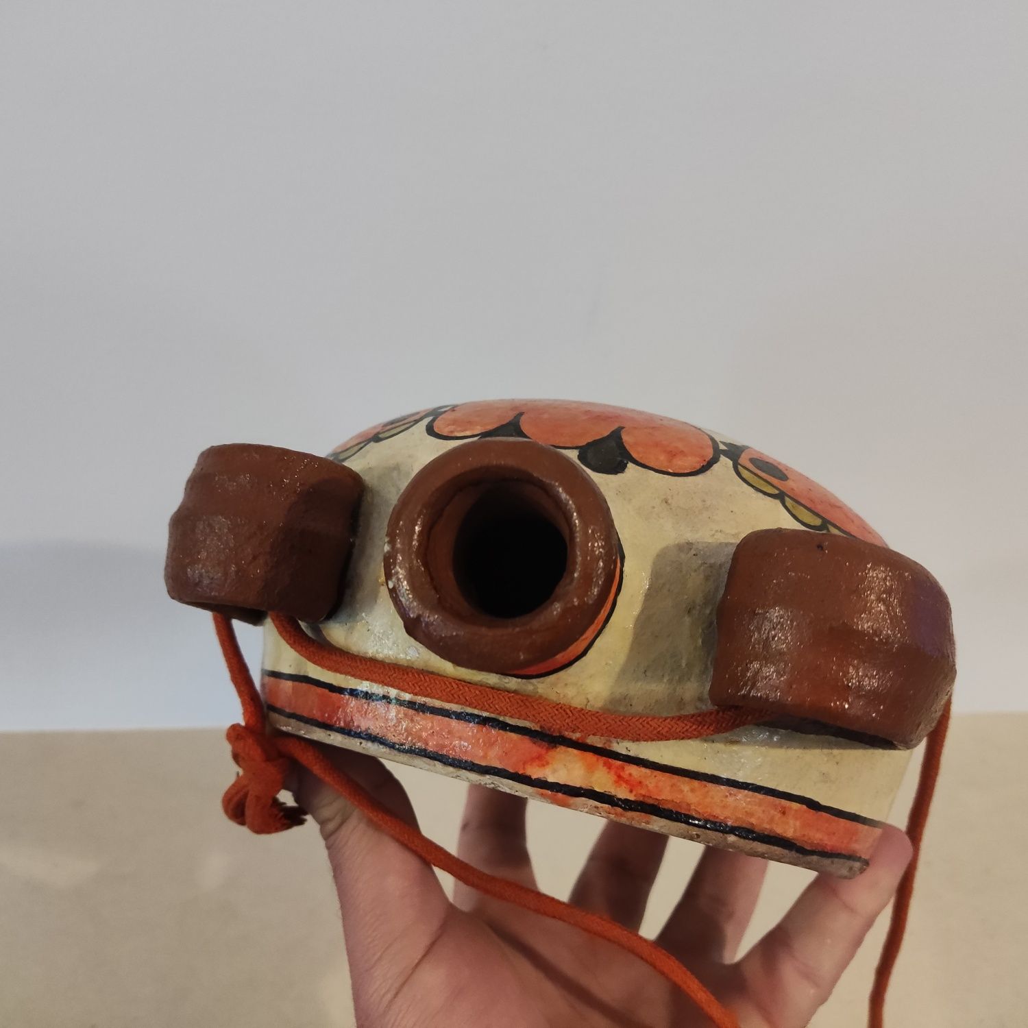 "Carmo Saude" Garrafa cerâmica antiga com motivos - vintage