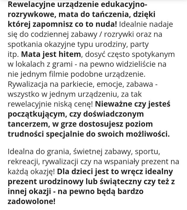 Mata do tańczenia.