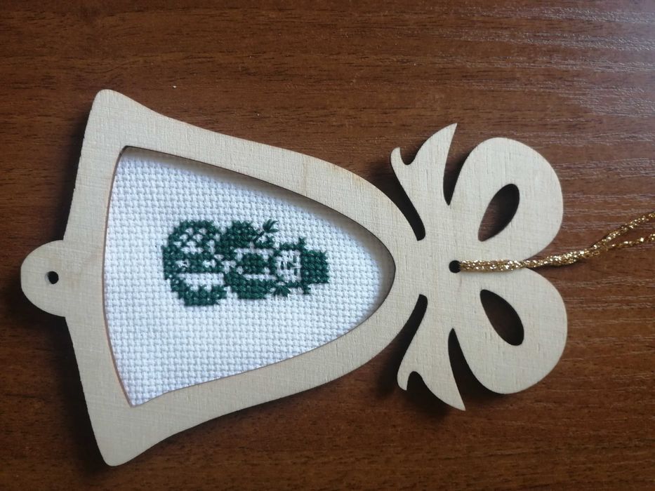 Zawieszka, ozdoba, Boże Narodzenie, wyszywana ręcznie ,haft krzyżykowy