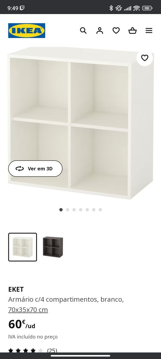 Móvel IKEA EKET Branco com furos