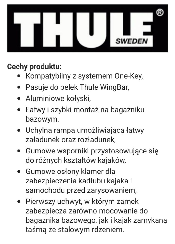 Bagażnik do sprzętu wodnego /nart THULE K-GUARD