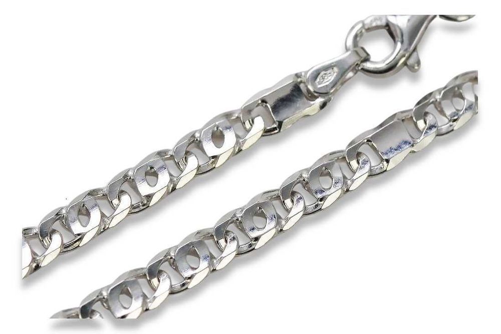 Łańcuszek z białego złota 14k 585 Tygrysie oko włoski cc065w 3,50mm55