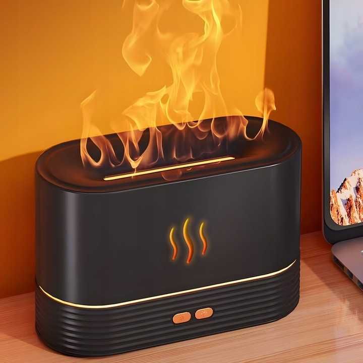 Nawilżacz powietrza z efektem ognia dyfuzor, kominek, aromaterapia LED