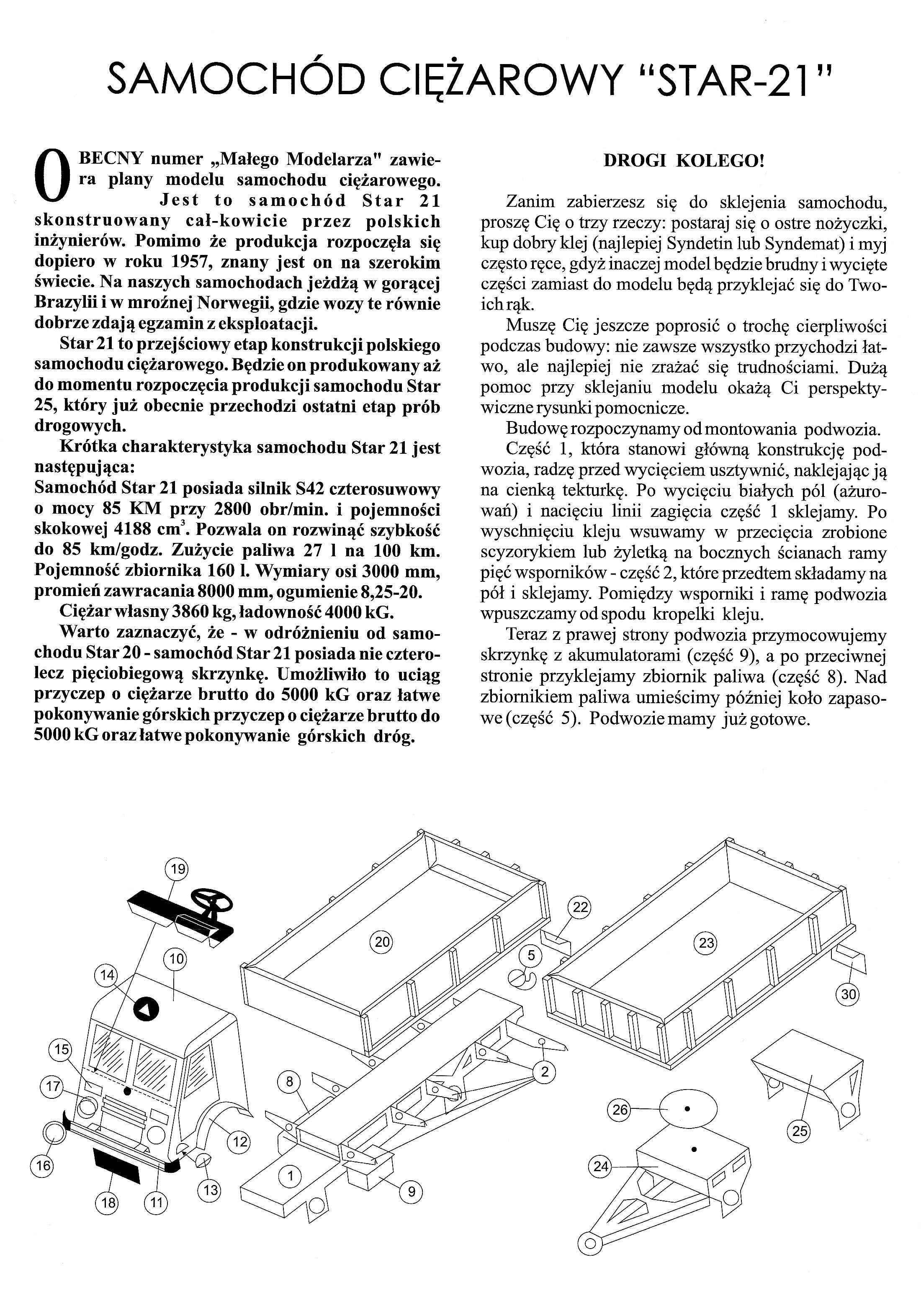Mały Modelarz 3 1959 STAR-21 model-reprint