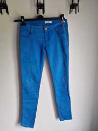 Niebieskie rurki elastyczne, spodnie z wąska nogawka M 38