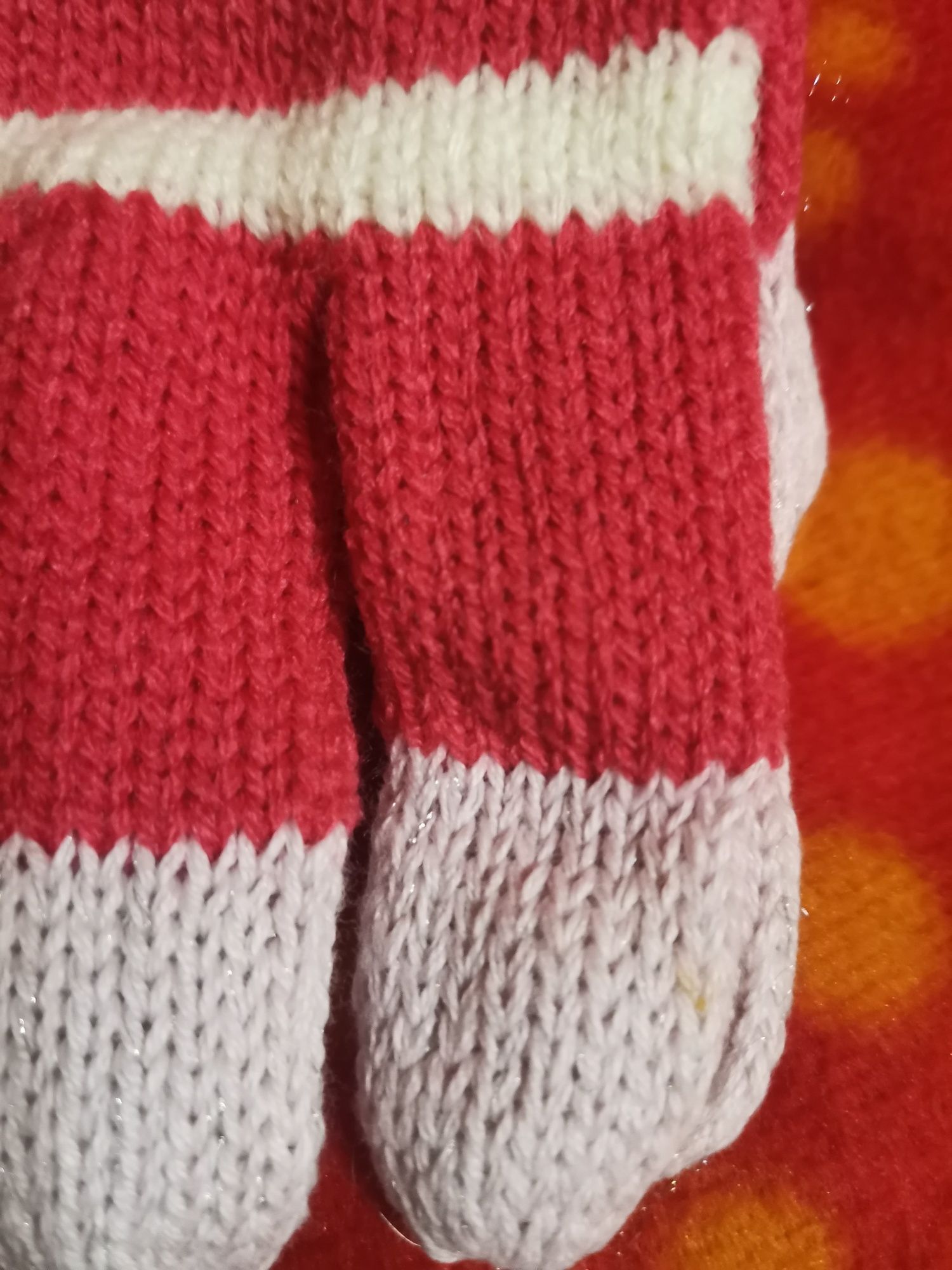 Rękawiczki damskie Touch Screen Gloves różowo - białe, nowe