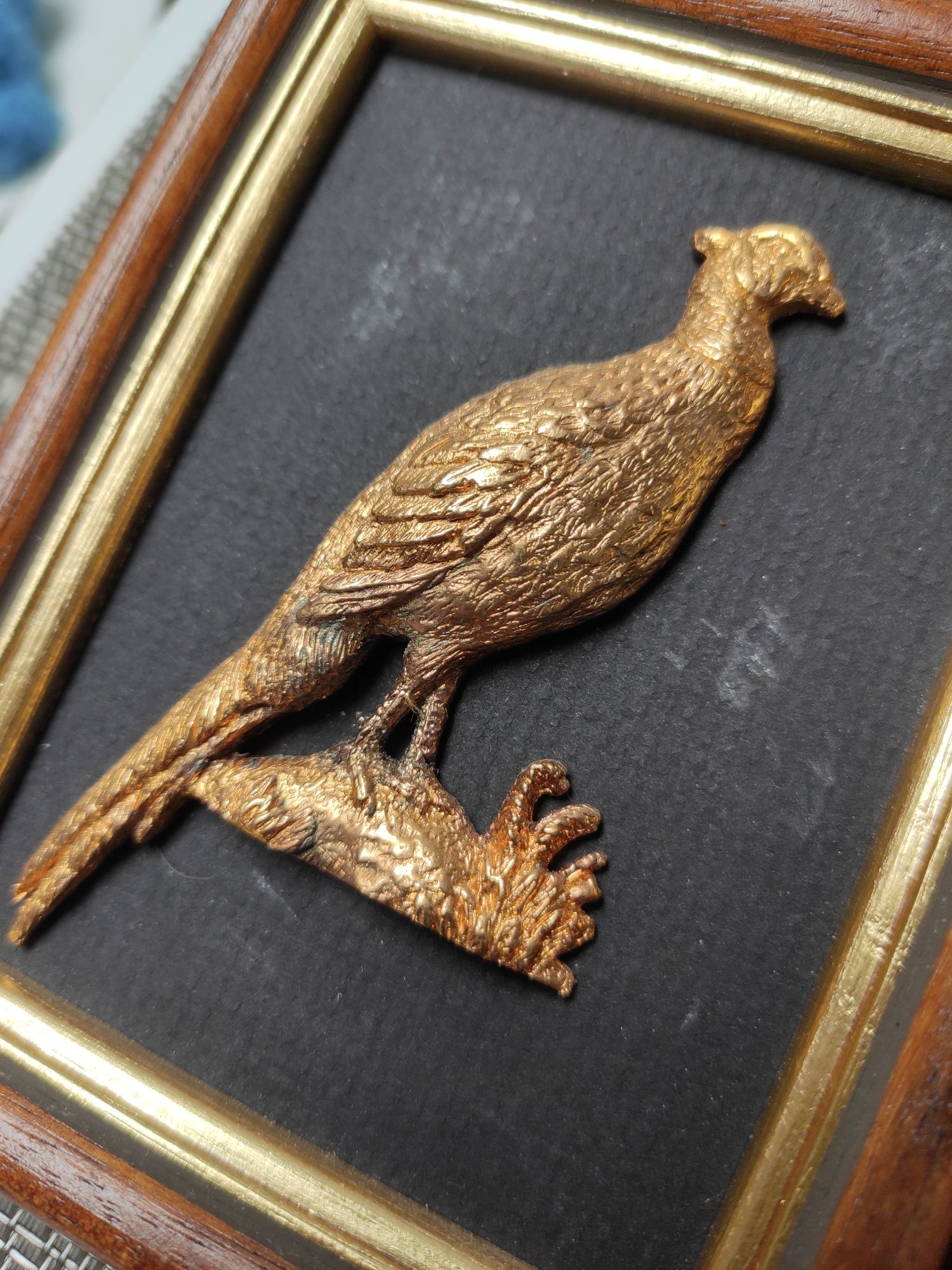 Susan Norton obrazki VINTAGE rzeźby ptaki 24k złoto na prezent